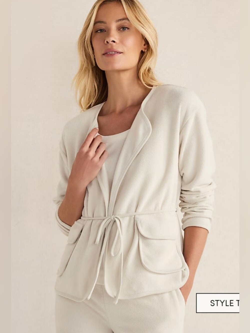 NWT Haven Well Within Brushed Terry Open Front Jacket Size XL